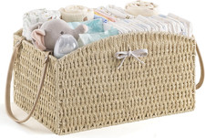 Diaper Caddy Organizer, Large Hand-Woven Storage Basket for Diapers  Baby Essen