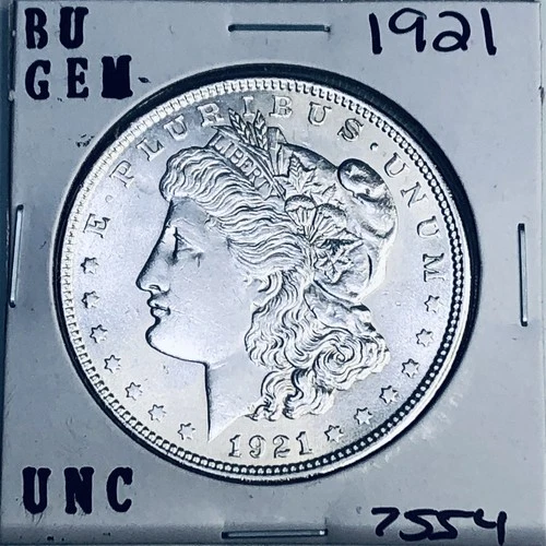 1921 BU GEM MORGAN SILVER DOLLAR UNC MS+++ U.S. MINT RARE COIN 7554