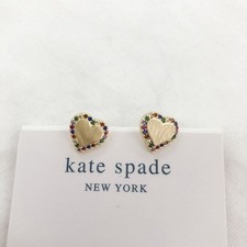 Kate Spade Take Heart Multi Color Gold Stud Earrings