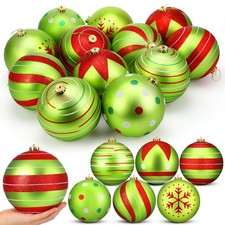 12 Pcs 6" Large Christmas Ball Ornaments Jumbo Big Christmas Tree Hanging Orn...
