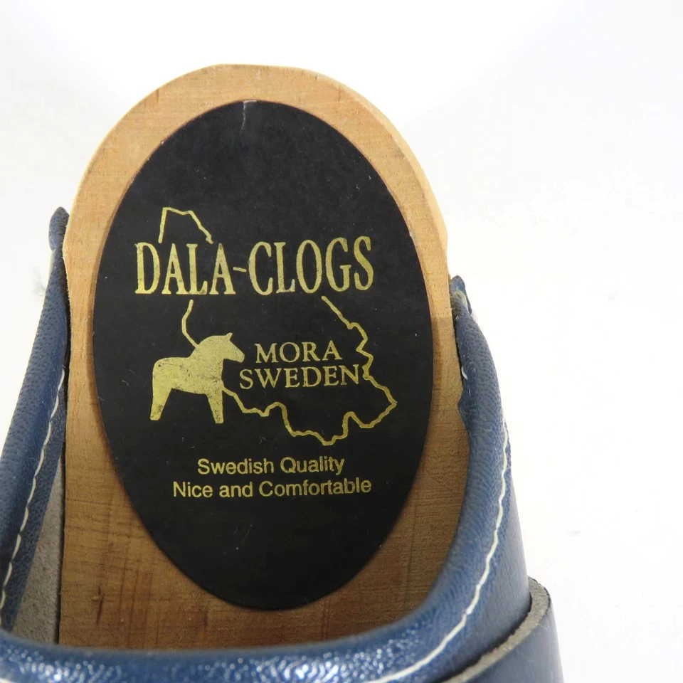 Childs Swedish Dala Clogs Blue Painted Wood Mora Sweden SIZE 26 US 10 - Image 4 of 4