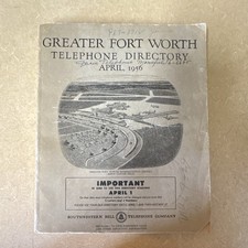 Southwestern Bell Greater Fort Worth Telephone Directory April 1956