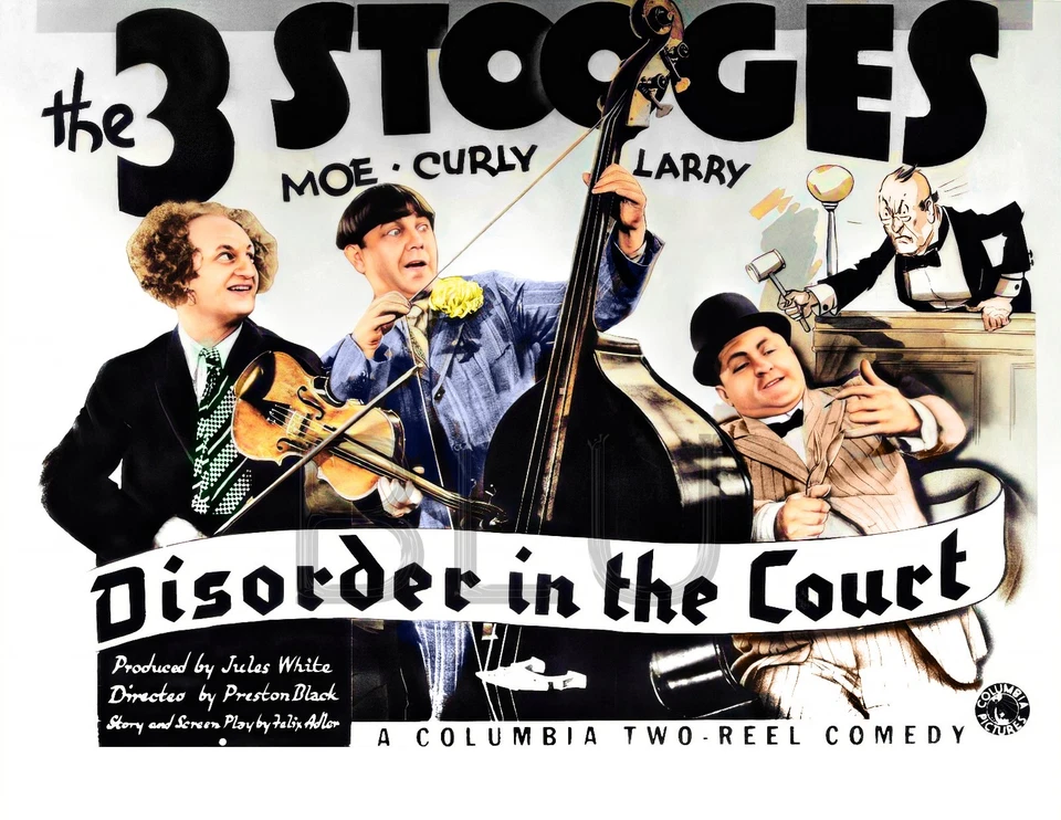 The Three Stooges Disorder In The Court Lobby Card 14 x 11" Photo Print