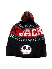 The Nightmare Before Christmas Jack Skellington Beanie Hat Stocking Cap Pom Pom