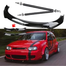 Front Bumper Lip Body Kit Spoiler Splitter Glossy Black For Volkswagen Golf M
