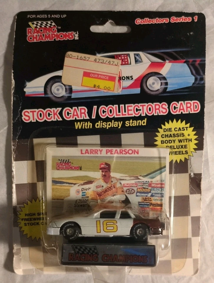 Coche/tarjeta Racing Champions 1989 Bill Elliott #9 y Larry Pearson #16 sin abrir Foto 2 de 4