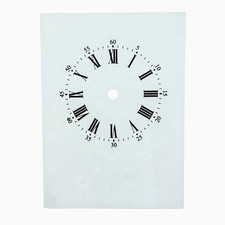 White Aluminium Carriage Clock Dial Face Replacement Black Roman Numbers