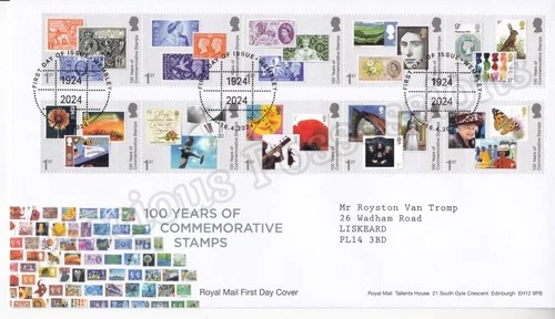 GB ROYAL MAIL FDC FIRST DAY COVER 2024 100 YEARS COMMEMORATIVE STAMPS WEMBLEY
