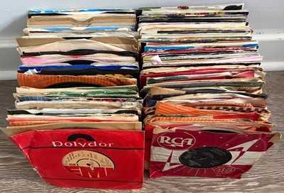 x250 Music Singles 7'' Vinyl Records Collection Job Lot, Huge Selection of Music