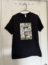 Canvas Cotton Knit Graphic Print Mickey Mouse Black Men's T-Shirt L