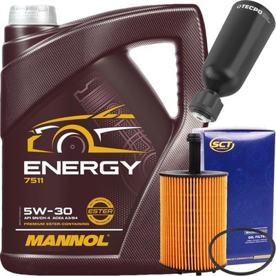 SCT GERMANY ÖLFILTER + 5 LITER 5W-30 MANNOL ENERGY 5W30 ÖL für VW 502.00 505.00