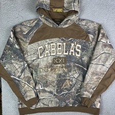 Cabelas Outfitters Realtree Mens Camo Hoodie Sweatshirt Outdoors Hunting Size XL