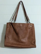 American Leather Co. Lenox Triple Entry Satchel Brandy