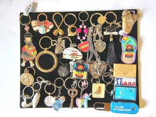 vintage keychain lot of 25 90s to present. "UNIQUE PIECES"