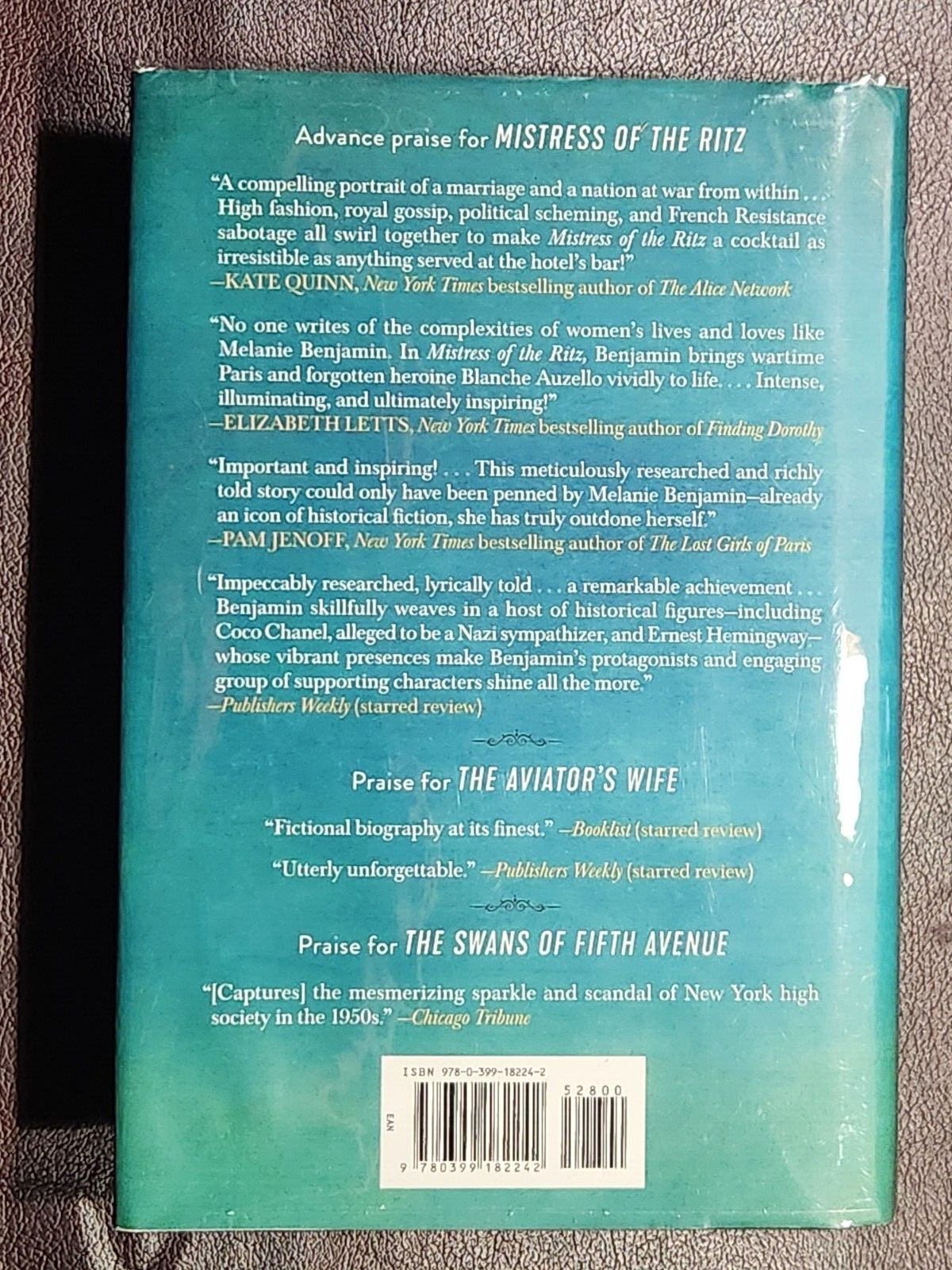 Mistress of the Ritz ~ SIGNED by Melanie Benjamin 2020 hcdj FIRST EDITION 1st PR