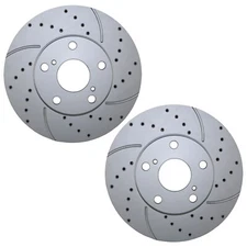 Bison Performance Pair Set Front Drilled Coat 275mm Brake Rotors for ES300 Camry