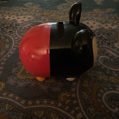 Mickey Mouse Ceramic Small Piggy Coin Bank Disney 4” - Picture 2 of 4