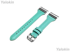 Green Slim Leather Band Strap for 24mm 25mm Width Watches Quick Release Adapters
