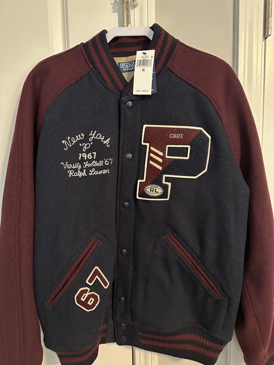 $998 POLO RALPH LAUREN Men's XL Wool Blend Patch Letterman $998 POLO RALPH LAUREN Men's XL Wool Blend Patch Letterman
