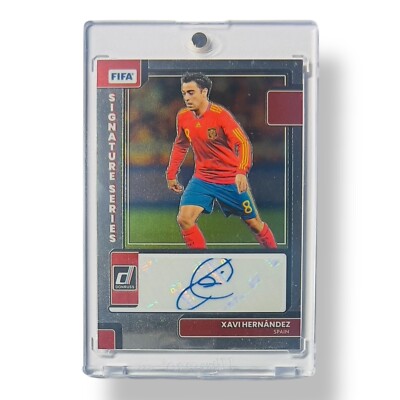 Xavi Auto Panini Signature Series Espana Spain FC Barcelona Autograph No PSA