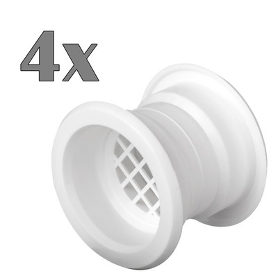 Mini Circle Collar Air Vent Grille Door Ventilation Cover Oak Color 4Pcs (5901583206115)