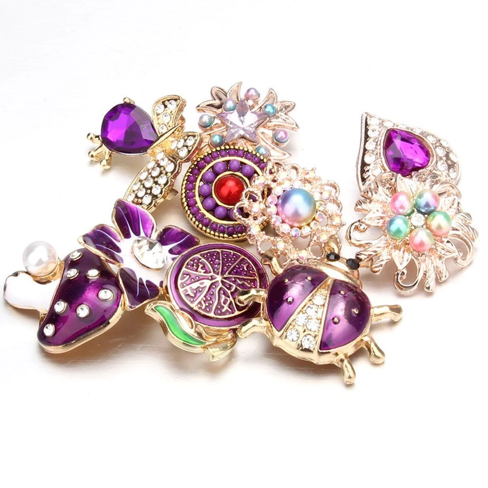 Rhinestone Snap Button Multicolor Buttons DIY Bracelet Necklace 18mm 10Pcs/Lot - Image 4 of 4