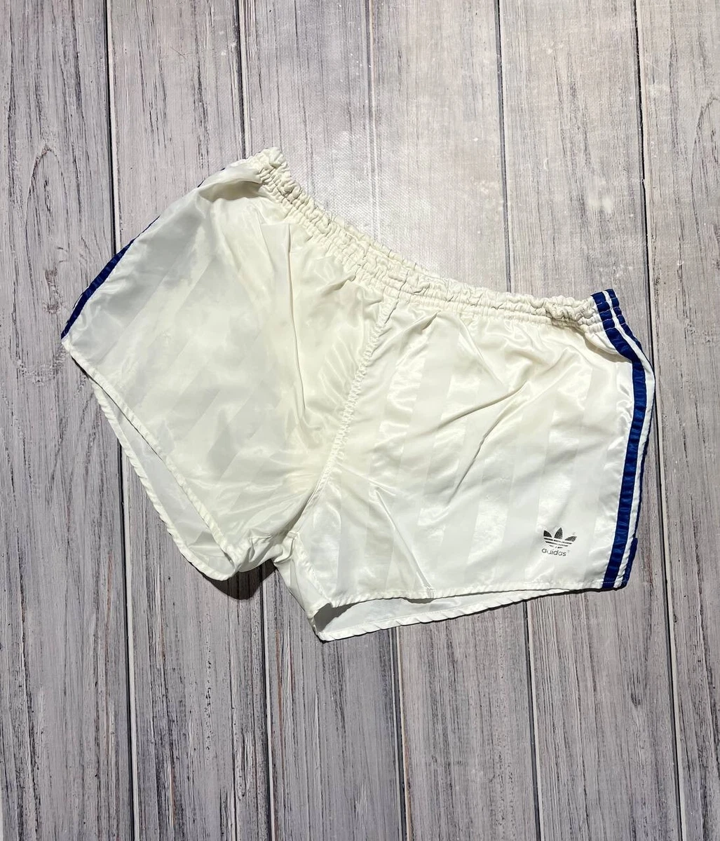 Vintage Adidas 70-80s Shorts West Germany Sprinter Running Man White 36