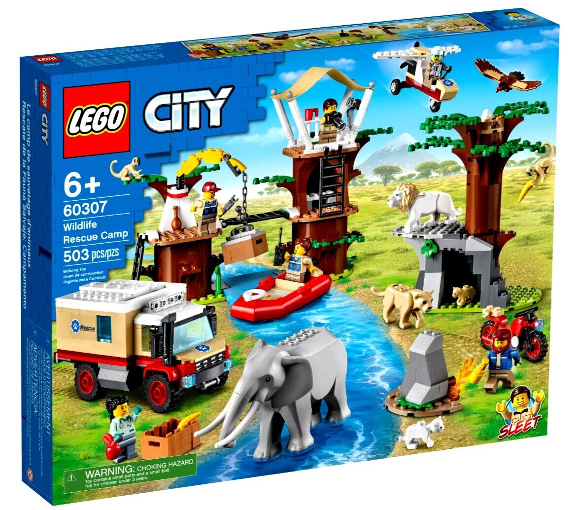 60307 WILDLIFE RESCUE CAMP lego set NEW city legos elephant Lion eagle monkey