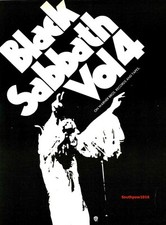 1972 Classic Black Sabbath "Vol4" Album Release Music Industry Reprint Promo Ad