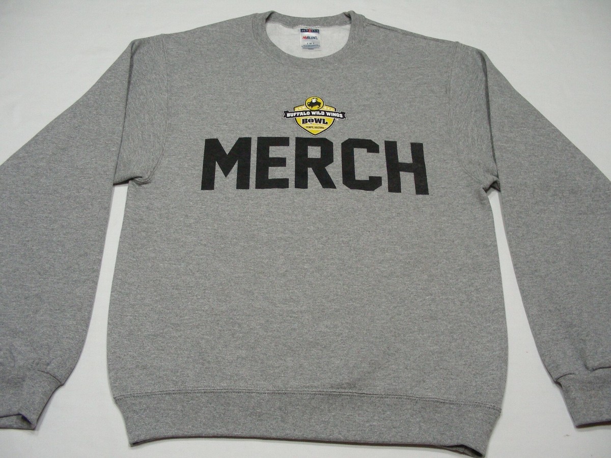 MERCH Buffalo Wild Wings Bowl Gray Medium Size Sweatshirt