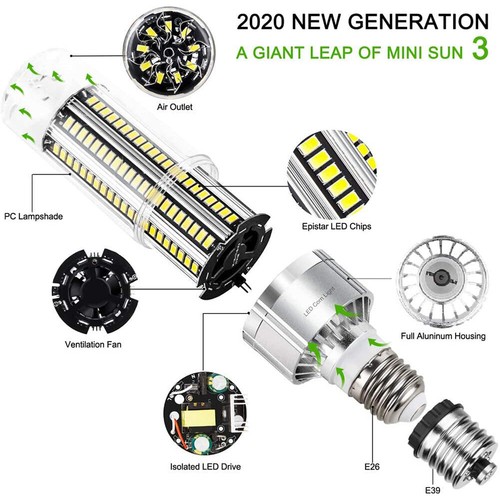 E27 LED Glühbirne Mais Lampe Leuchtmittel 25W-54W Superhell 200W-500W Äquivalent - Bild 3 von 18
