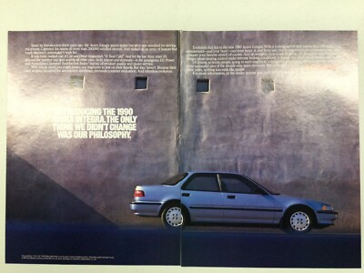 MISC352 Advertisement 1990 HONDA ACURA INTEGRA 4-Door Sedan 2 page 2pc