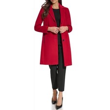 Sale! DKNY Womens Wool Blend Red Coat Size S