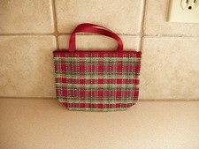 THREE LONGABERGER HOLIDAY CHECK PLAID MINI TOTE GIFT BAGS  NWT FREE SHIPPING