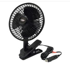 RoadPro RP-1137 Oscillating Fan with Clip, Black Brand NEW