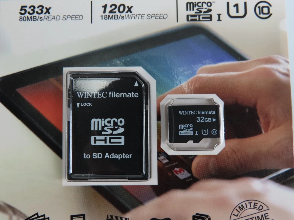 New Wintec Filemate Professional microSDHC Card 32GB w/ Adapter Sealed - Image 4 of 4