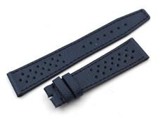 Watch Band Racing Genuine Leather Blue Navy 20/16Mm Artisan Luxury Unisex New