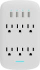 6 Outlet Wall Tap Surge Protector w/ 4 USB Ports 490J
