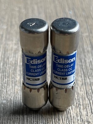 EDISON HCTR8 TIME DELAY FUSES 8A 600V LOT OF 2