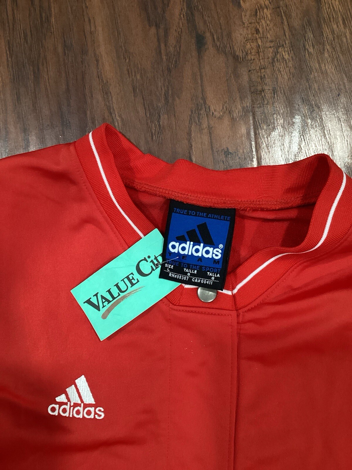 Vintage Adidas Red  rn# 88387 ca 00411 Large Zipper Down image 3
