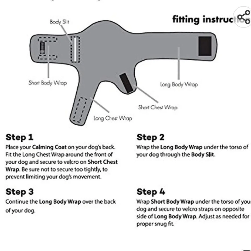 Abrigo Calmante para Perros American Kennel Club Anti Ansiedad y Alivio del Estrés Gris L Foto 3 de 4