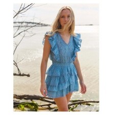 New! NWT LoveShackFancy Corelli Polka Dot Embroidered Ruffle Mini Dress $395