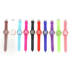 Mens Womens Casual Jelly Silicone Band Quartz Sport Wrist Watch for Boys Girls