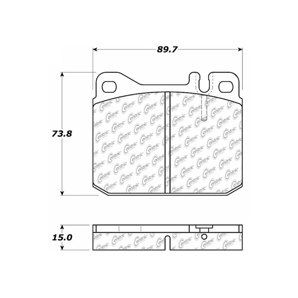 Semi-Metallic Disc Brake Pad Set Front Centric For 1973-1979 Mercedes-Benz 450SL - Image 4 of 4