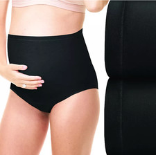 2 PK Women's Playtex Maternity Over The Belly Brief Panty LARGE Leak Protection