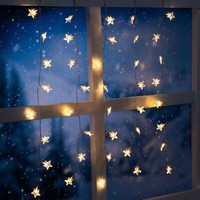 40 Led Sternenvorhang Lichtervorhang Lichterkette Sterne Weihnachten Warmweiß