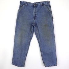 Carhartt Men's Denim Carpenter Utility Jeans Size 38x30 Distressed B237 STW