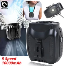 Portable Waist Fan Clip On 10000mAh Rechargeable Personal Cooling Neck 5 Speeds