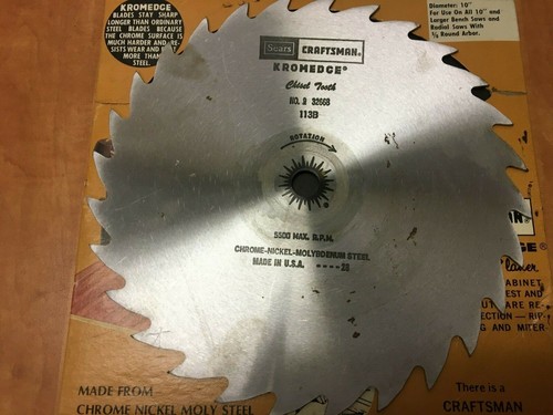 Sears Craftsman Kromedge 9-32668 10" Chisel 28 Tooth Blade USA