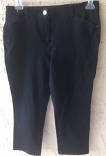 So Slimming by Chico's Women s Size 1 8-10 Jeans Black Cotton Blend